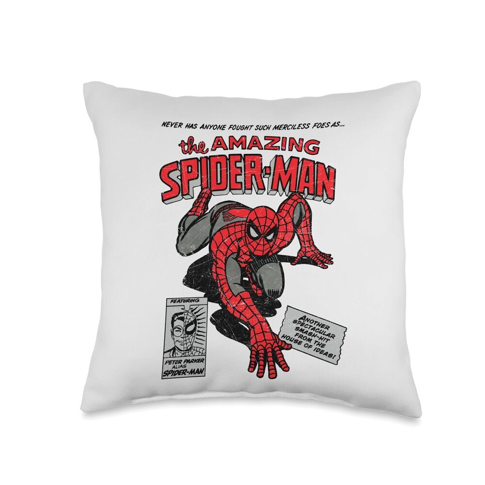 9211 Spider-Man Retro Comic Throw Pillow